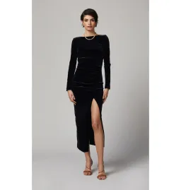 Bec & Bridge Midnight Soiree Long Sleeve Midi Dress in Black Size AU 10 for rent on The Volte - image 1