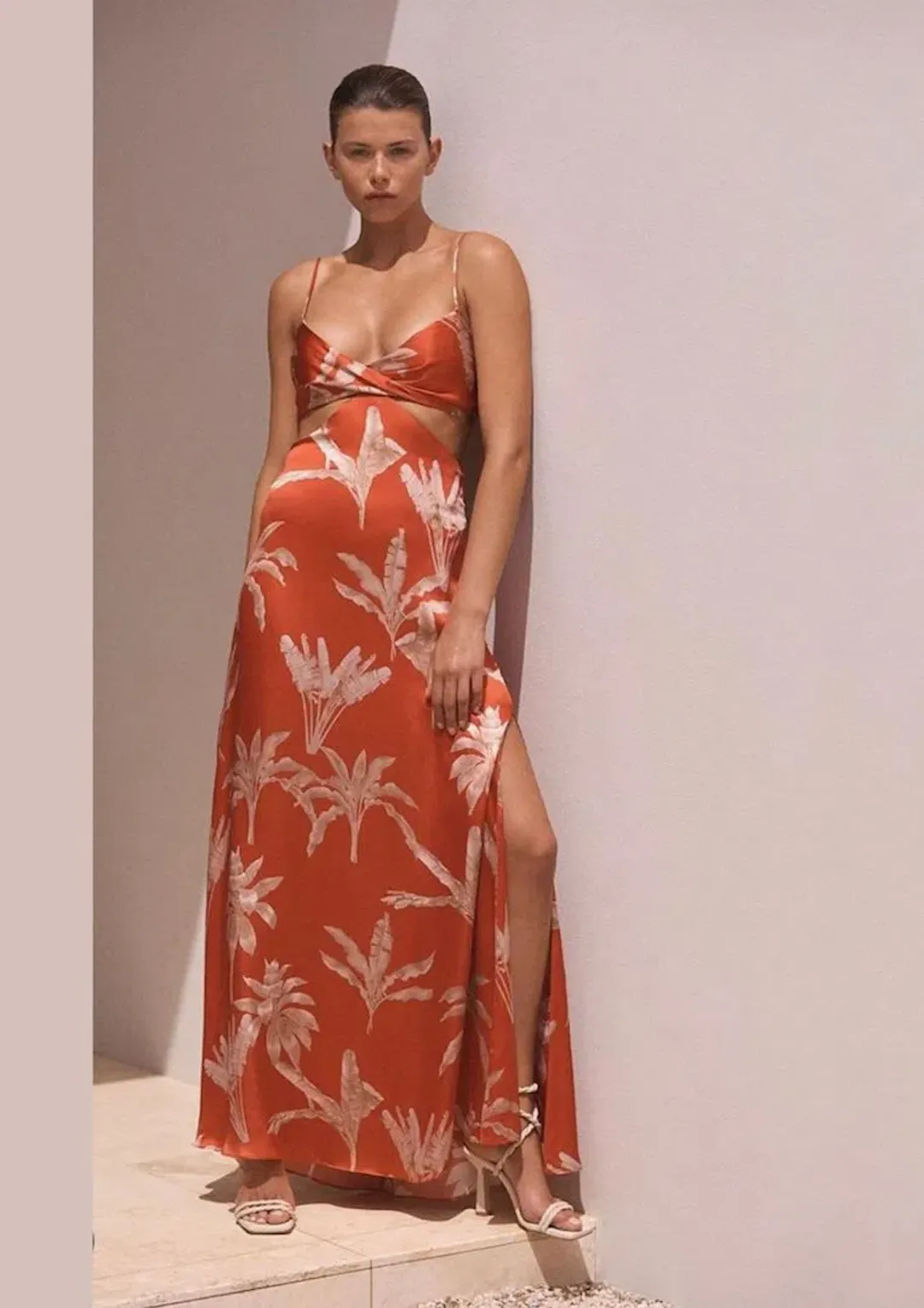 Scanlan Theodore Silk Palm Dress Print Size 8 for rent on The Volte - main image