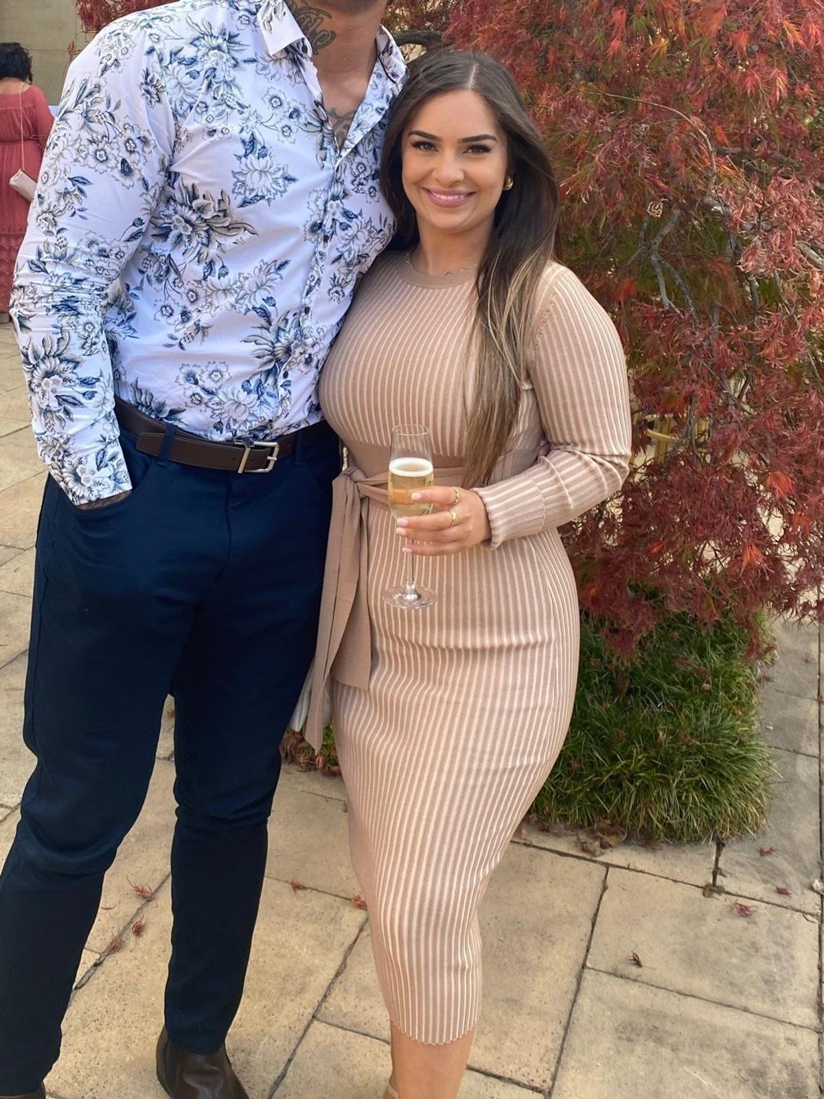 Kookai Sadie Crew Neck Belted Dress Natural Size 1 - Image 5