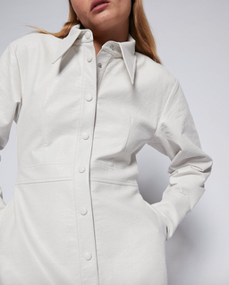 Scanlan Theodore Faux Reptile Shirt Dress Cream Size 8 for rent on The Volte - image 3