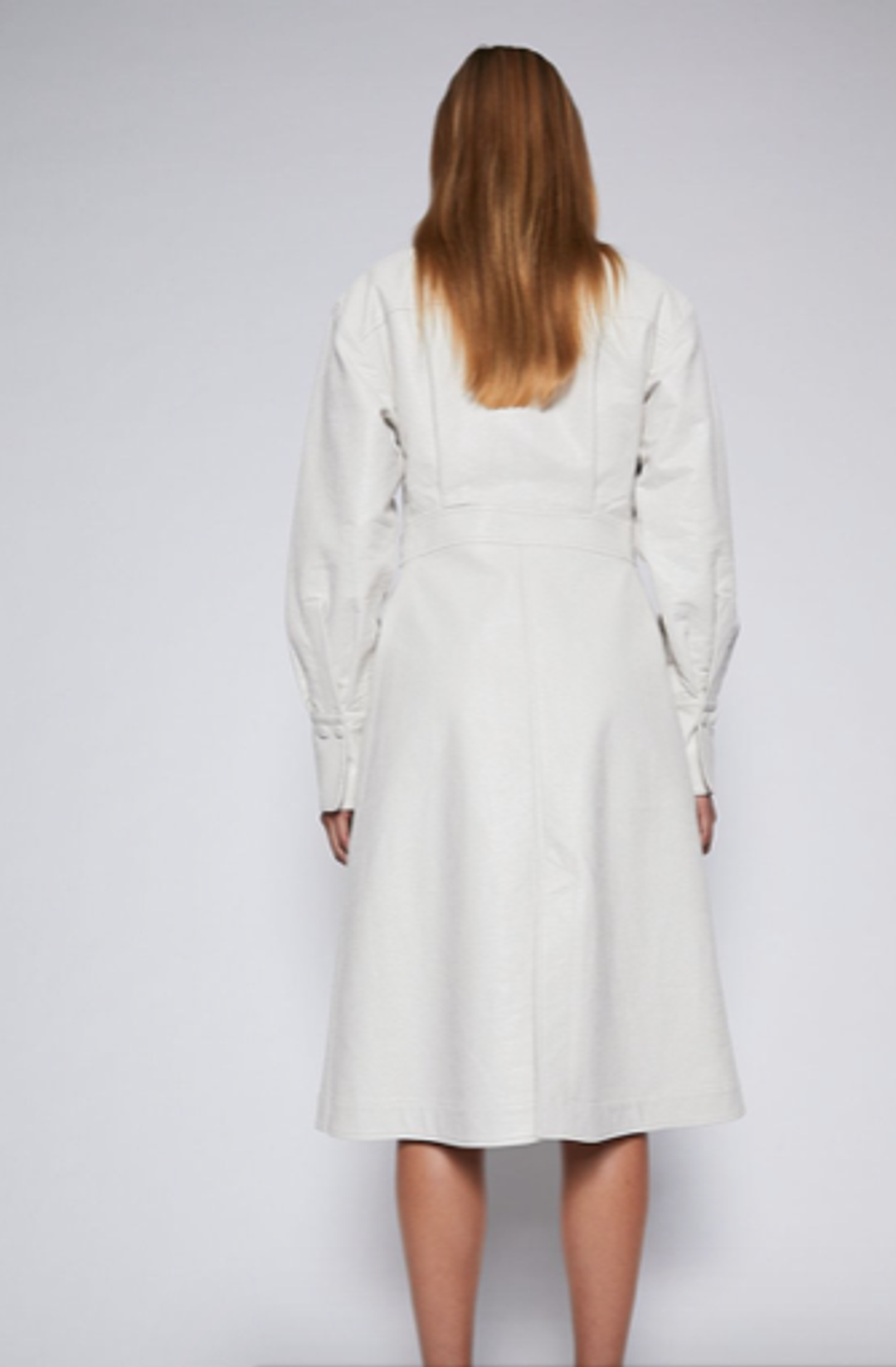 Scanlan Theodore Faux Reptile Shirt Dress Cream Size 8 for rent on The Volte - main image