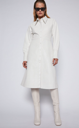 Scanlan Theodore Faux Reptile Shirt Dress Cream Size 8 for rent on The Volte - image 2