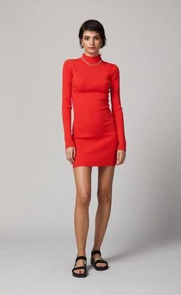 BEC & BRIDGE - CHICHI LONG SLEEVE KNIT MINI DRESS (CHILLI) for rent on The Volte - image 1