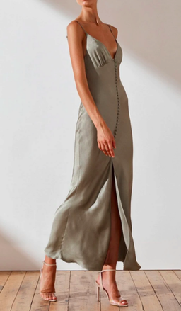 Shona Joy La Lune Bias Slip Dress in Sage for rent on The Volte - image 3