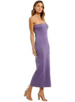 Bec & Bridge Adalane Asymmetric Knit Midi Dress in Purple Size AU 12 for rent on The Volte - image 2