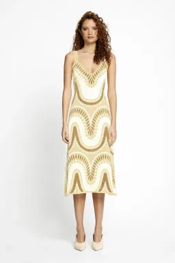Alice McCall Windswept Midi Dress Cream Size 6 for rent on The Volte - image 1