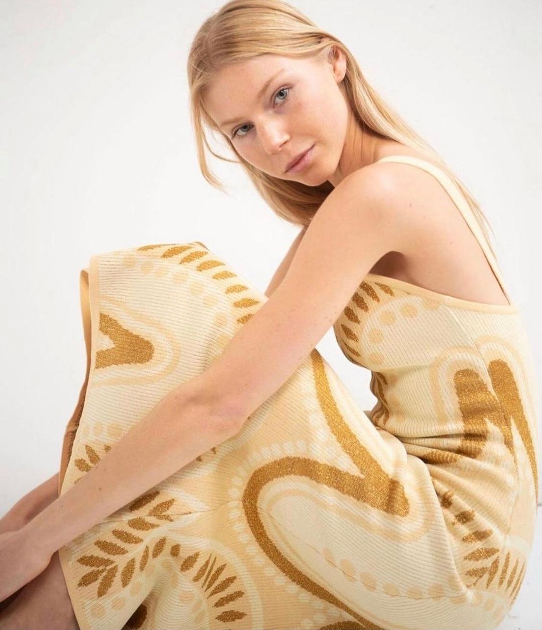 Alice McCall Windswept Midi Dress Cream Size 6 for rent on The Volte - main image