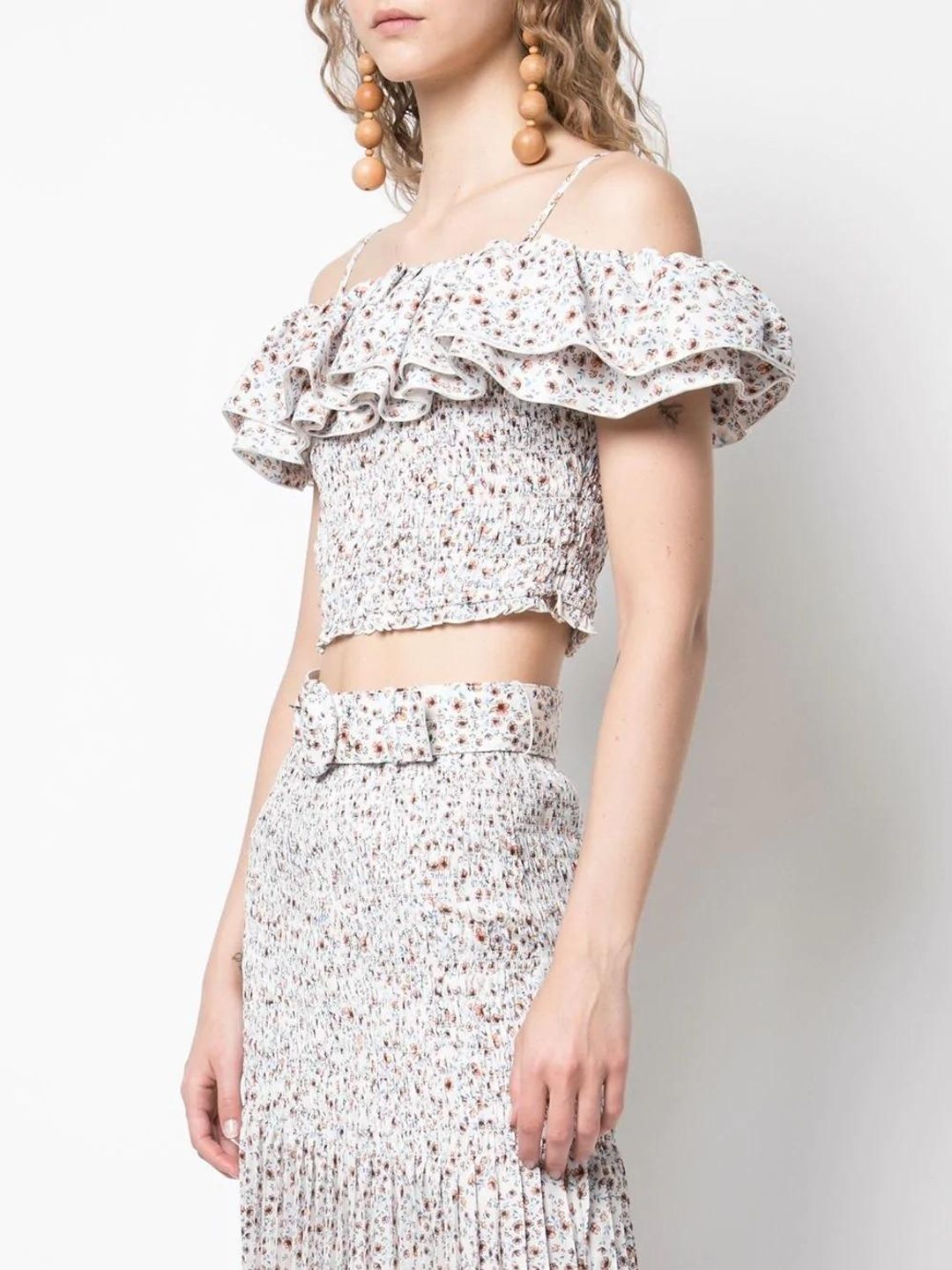 Nicholas Ruffled Poppy Print Top and Skirt SIze 6 for rent on The Volte - main image