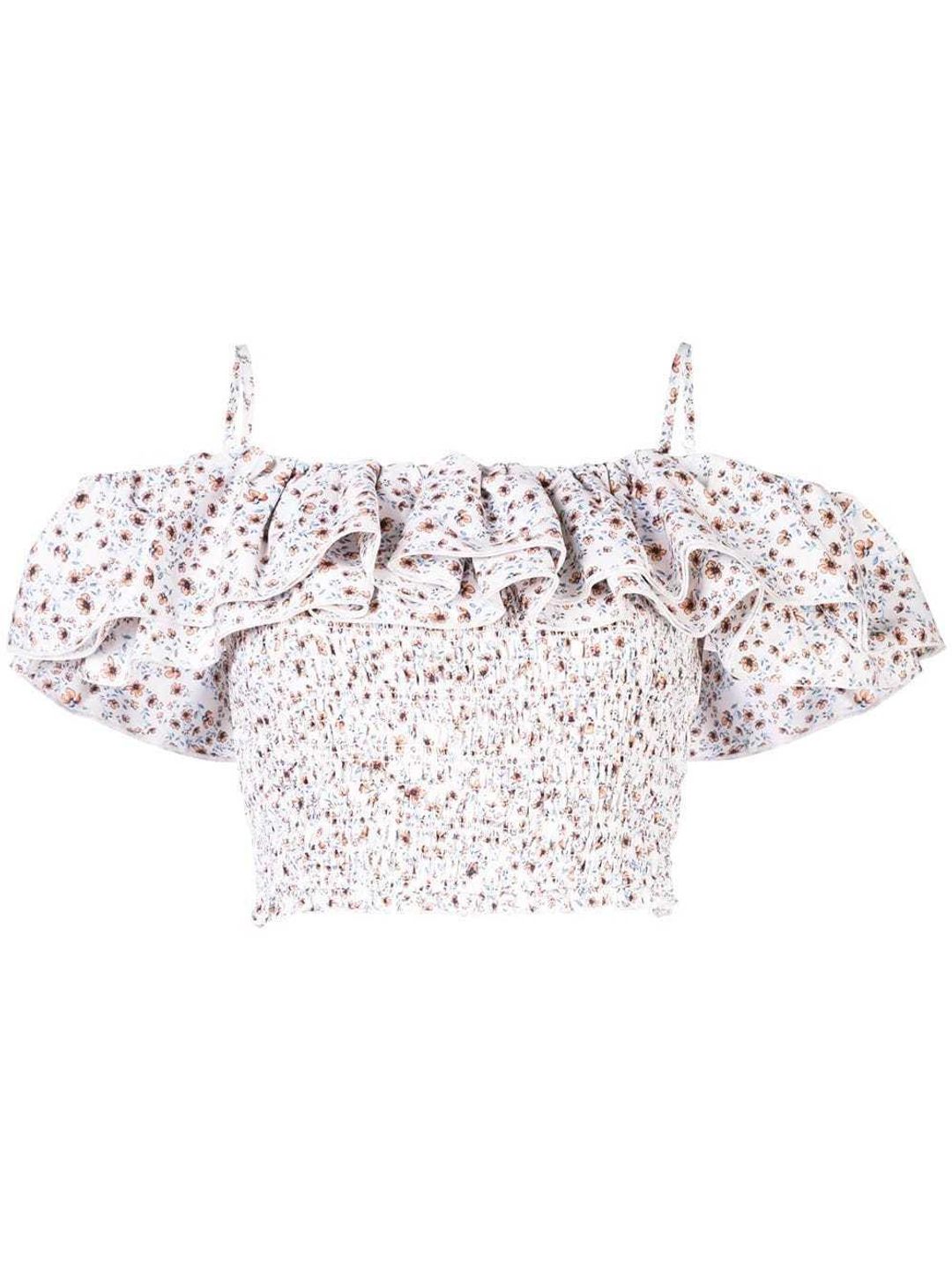 Nicholas Ruffled Poppy Print Top and Skirt SIze 6 for rent on The Volte - main image