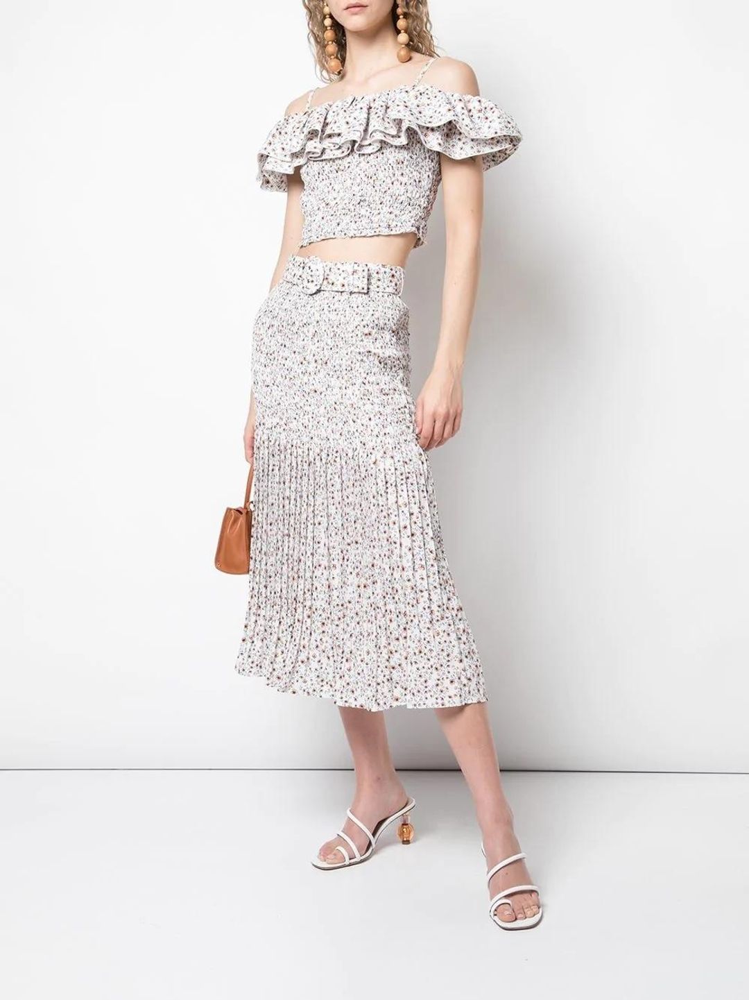 Nicholas Ruffled Poppy Print Top and Skirt SIze 6 for rent on The Volte - main image