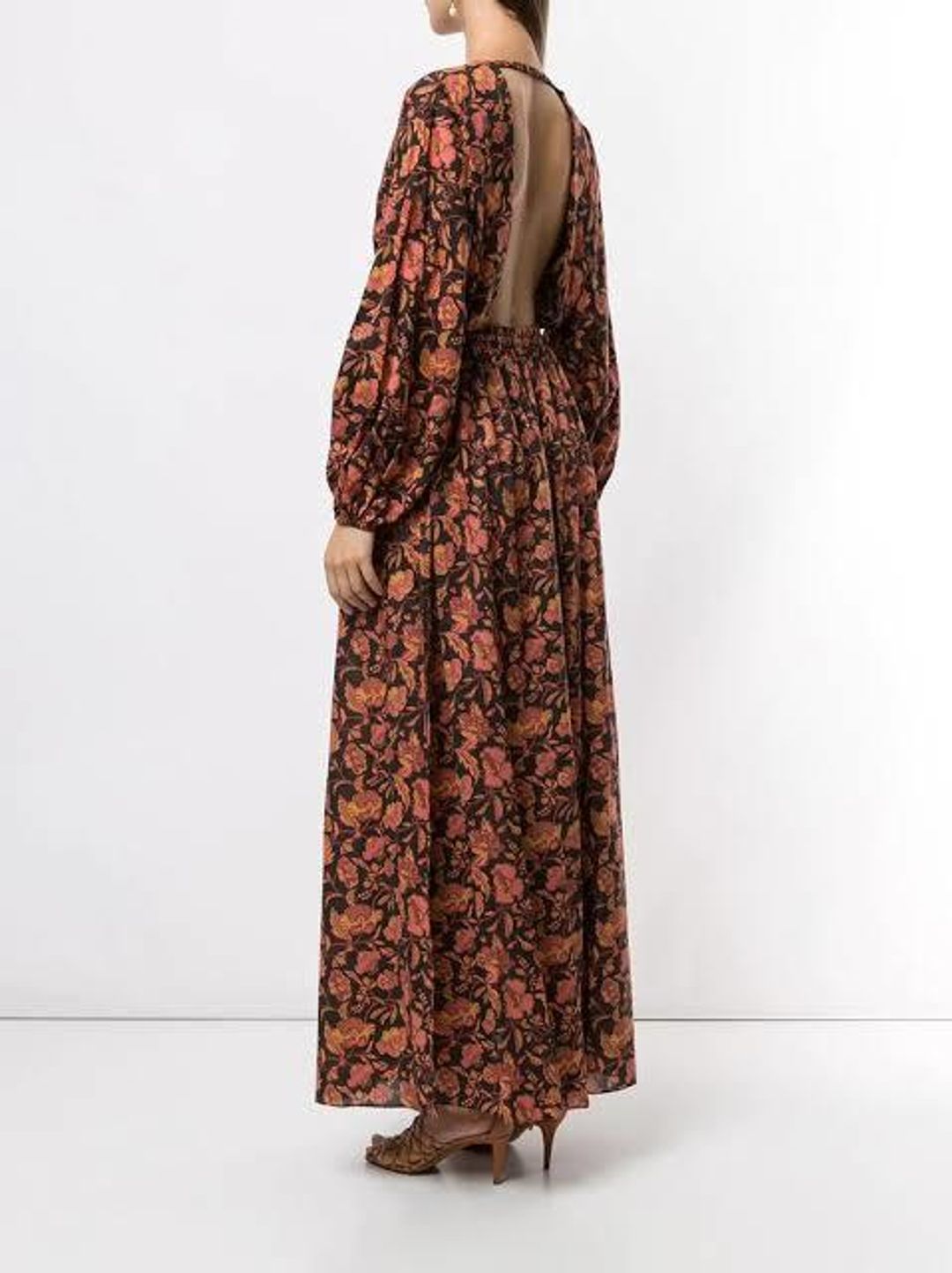 Matteau The Open Back Plunge Dress Hibiscus Print Size 8 for rent on The Volte - main image