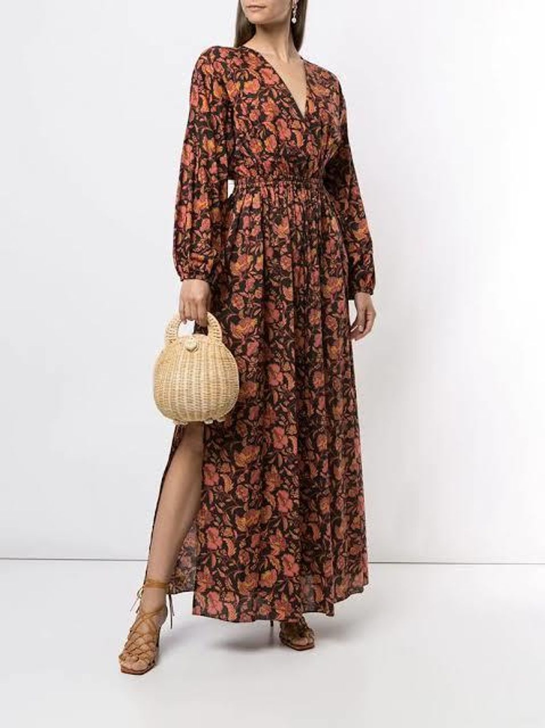 Matteau The Open Back Plunge Dress Hibiscus Print Size 8 for rent on The Volte - main image
