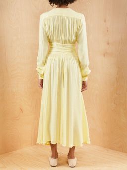 Rotate By Birger Christensen Tracy Long Sleeve Midi Dress Yellow Size 8 for rent on The Volte - image 4