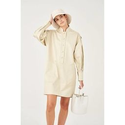 Oroton Cotton Linen Full Sleeve Tunic Dress Cream Size 8 for rent on The Volte - image 3