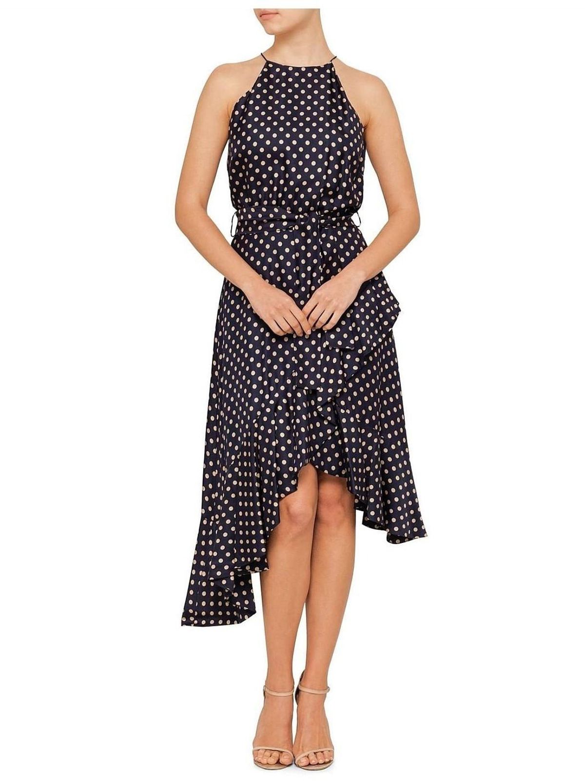 Zimmermann Rife Flounce Picnic Midi Dress Navy/Mustard Print Size 0 / AU 8 - Image 1