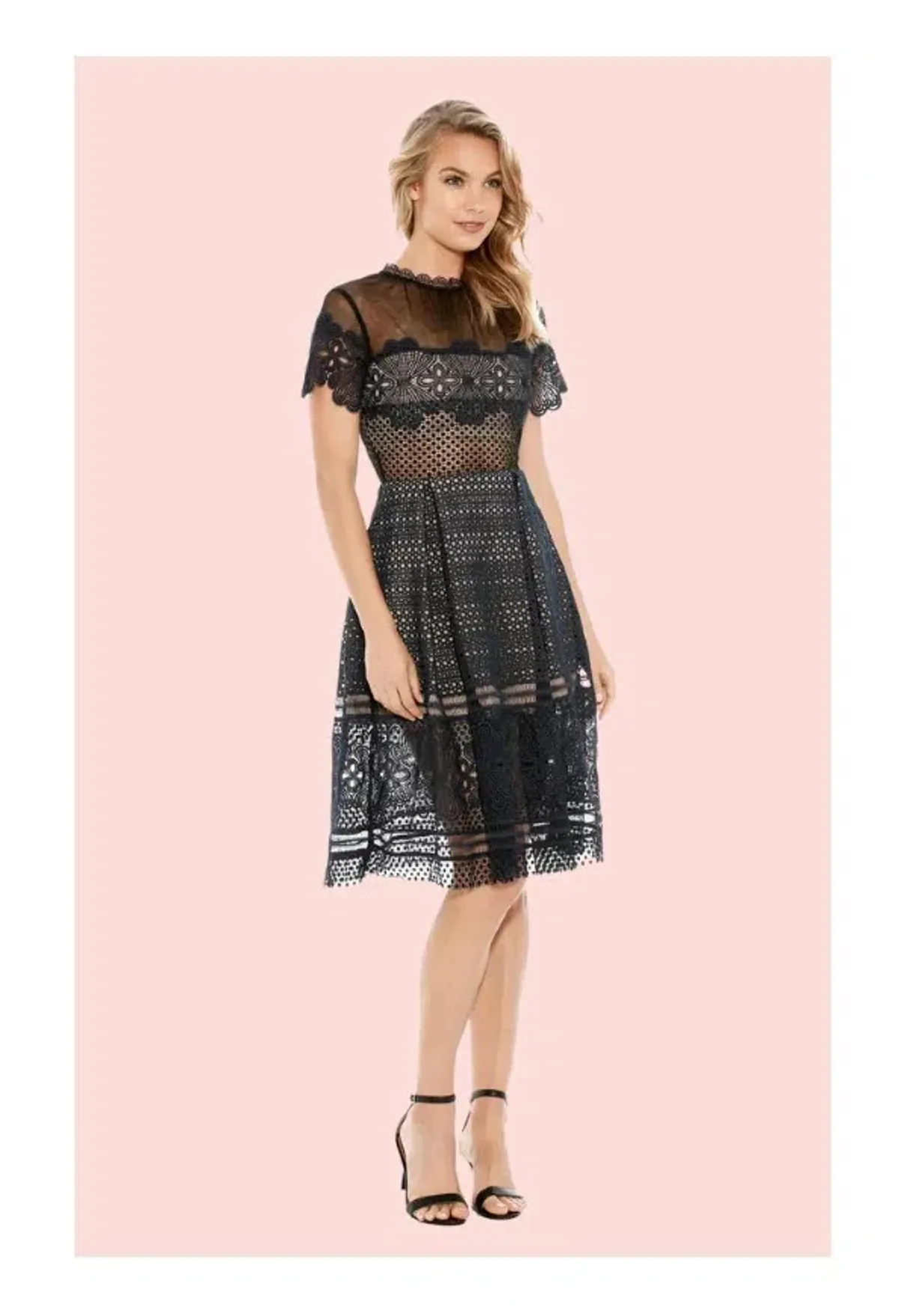 Self Portrait Felicia Embroided Midi Dress Navy Size 6 - Image 2