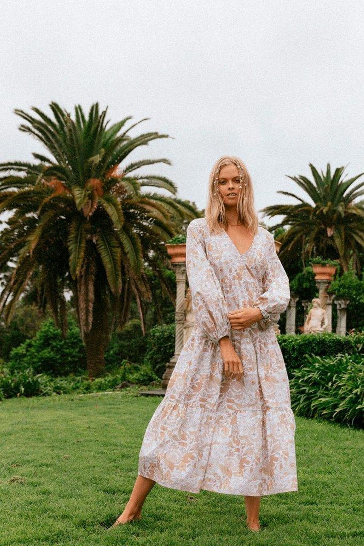 Charlie Holiday Agatha Floral Tiered Cotton Dress Print Size 8 - Image 6