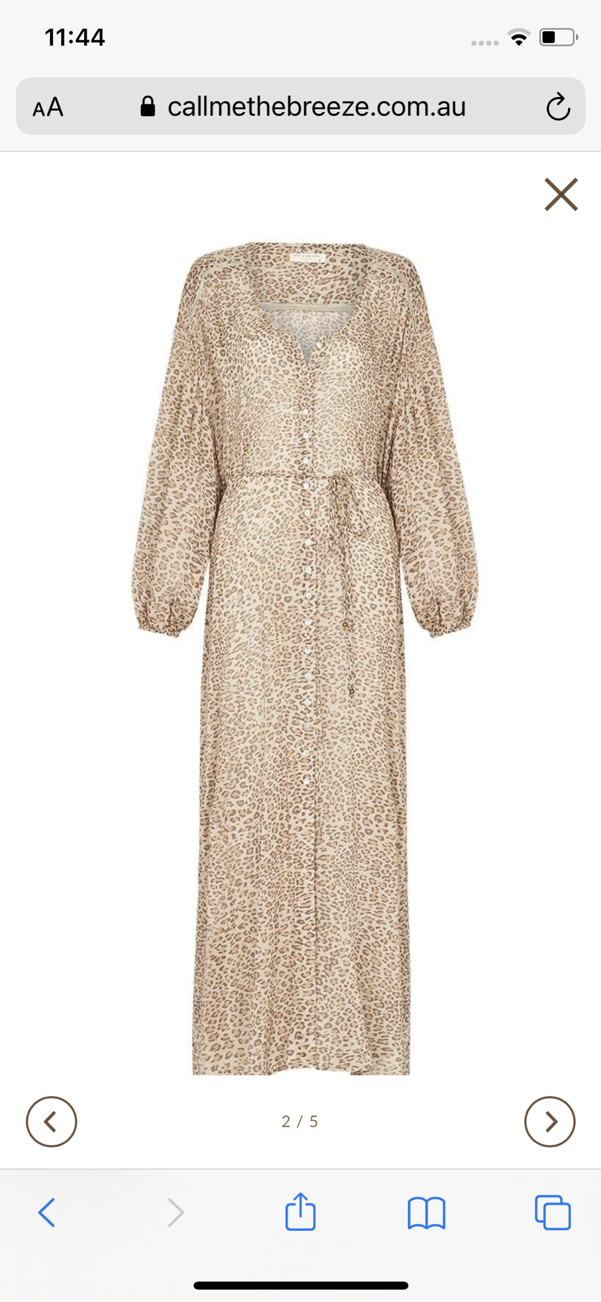 Spell and The Gypsy Frankie Shirt Dress Leopard Print Size 8 - Image 4