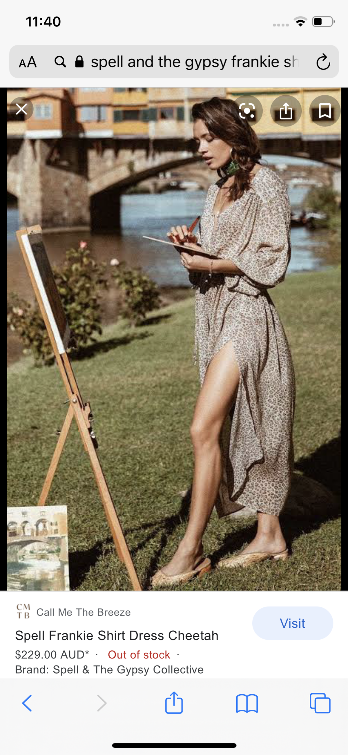 Spell and The Gypsy Frankie Shirt Dress Leopard Print Size 8 - Image 3