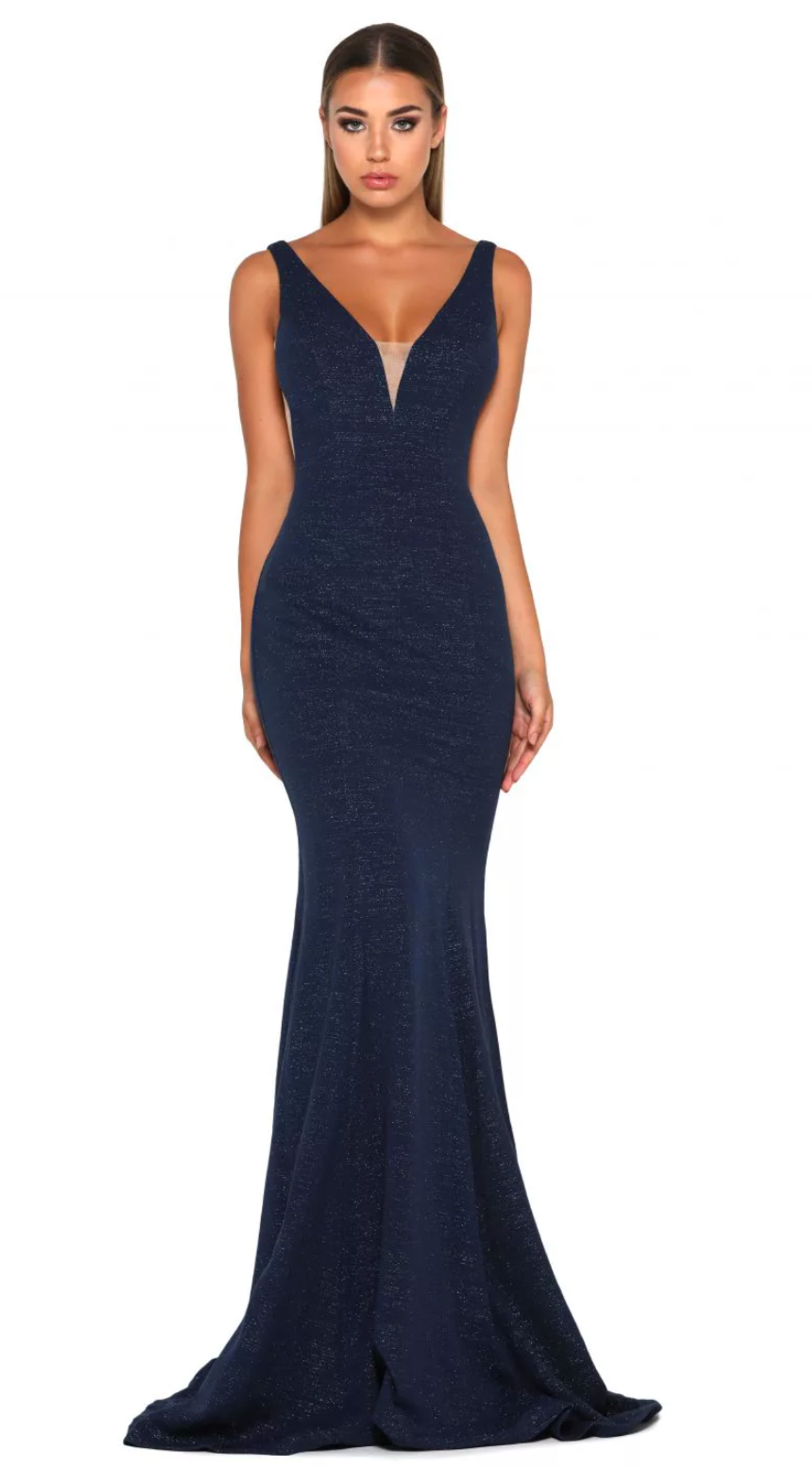 Portia and Scarlett 45089R Evening Dress Navy Size 8 - Image 4