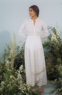 Sir The Label Cotton Elke Pleated Maxi Dress White | AU 10 for rent on The Volte - image 1