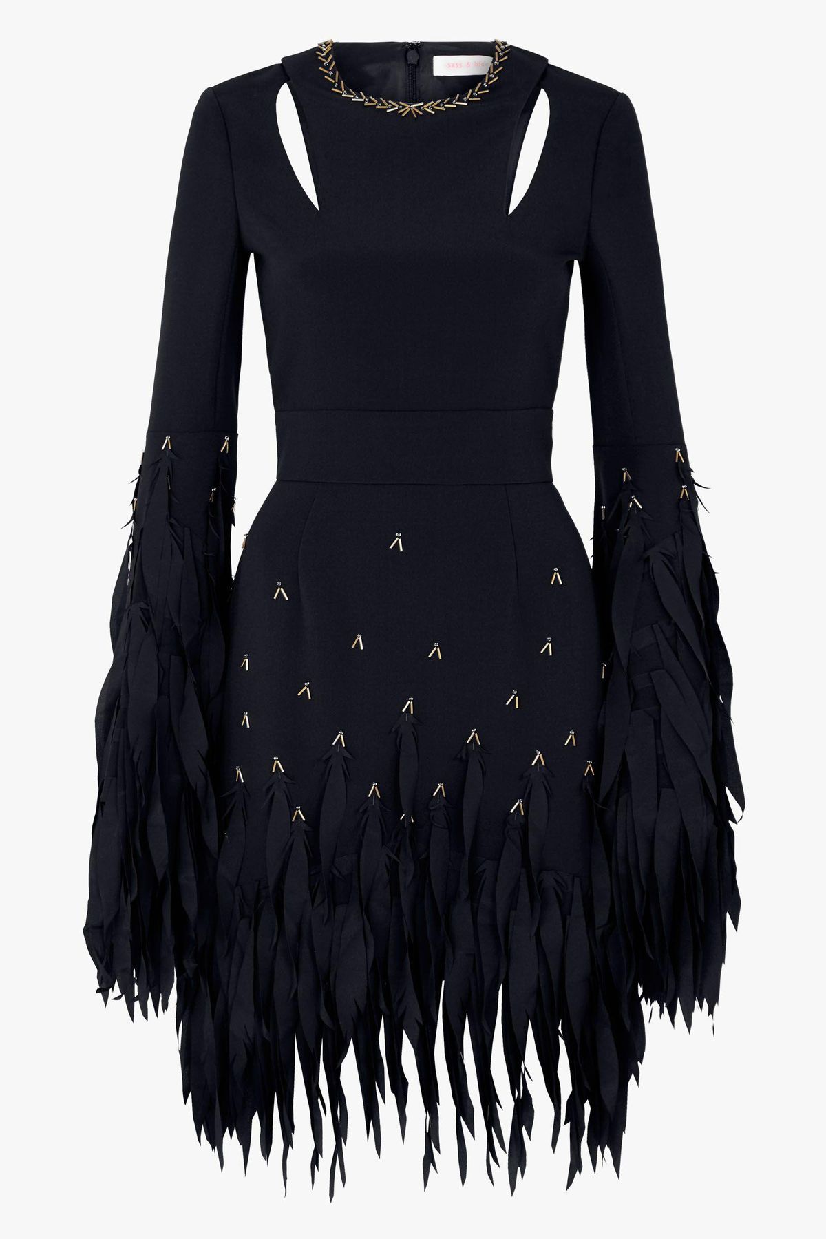Sass & Bide Delicate Sparkle Silk Fringe Mini Dress Navy Blue Size 6 - Image 2