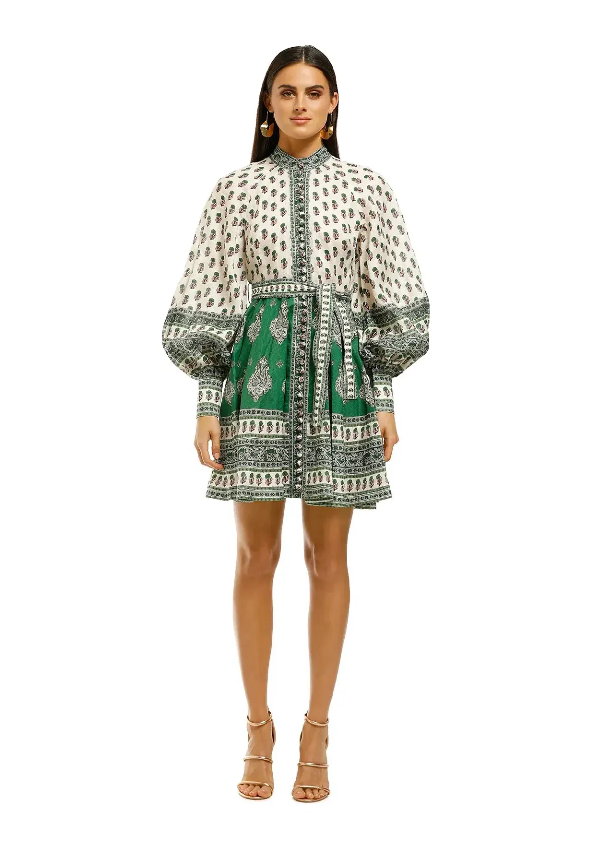 Zimmermann Amari Buttoned Dress Emerald Print Size 10 - Image 1