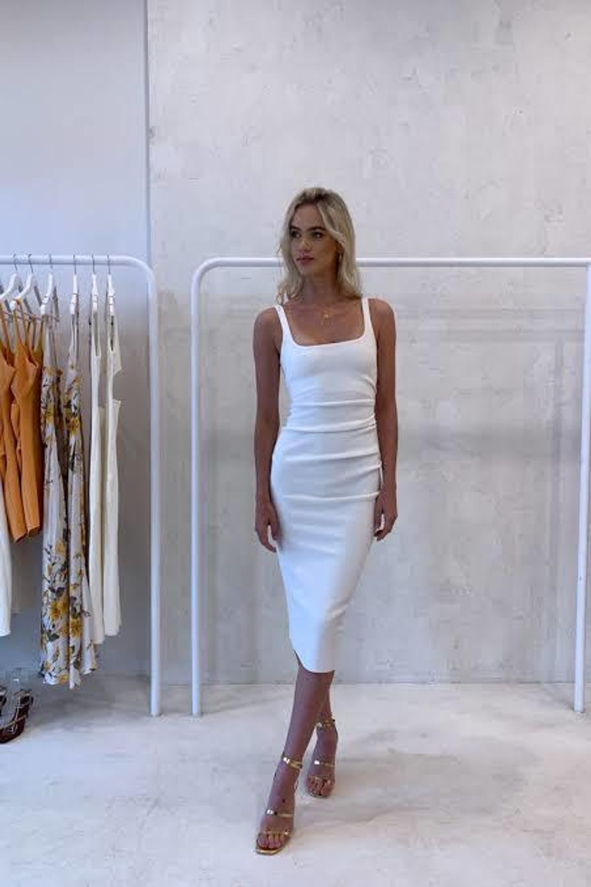 Bec & Bridge Midi Dress White Size 8 for rent on The Volte - main image