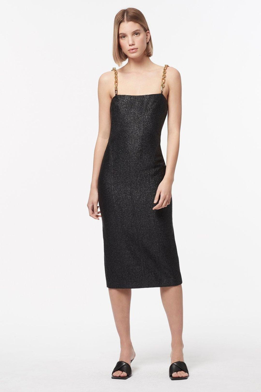 Manning Cartell Neo Classic Midi Dress W/ Chain Black Size 8 for rent on The Volte - main image