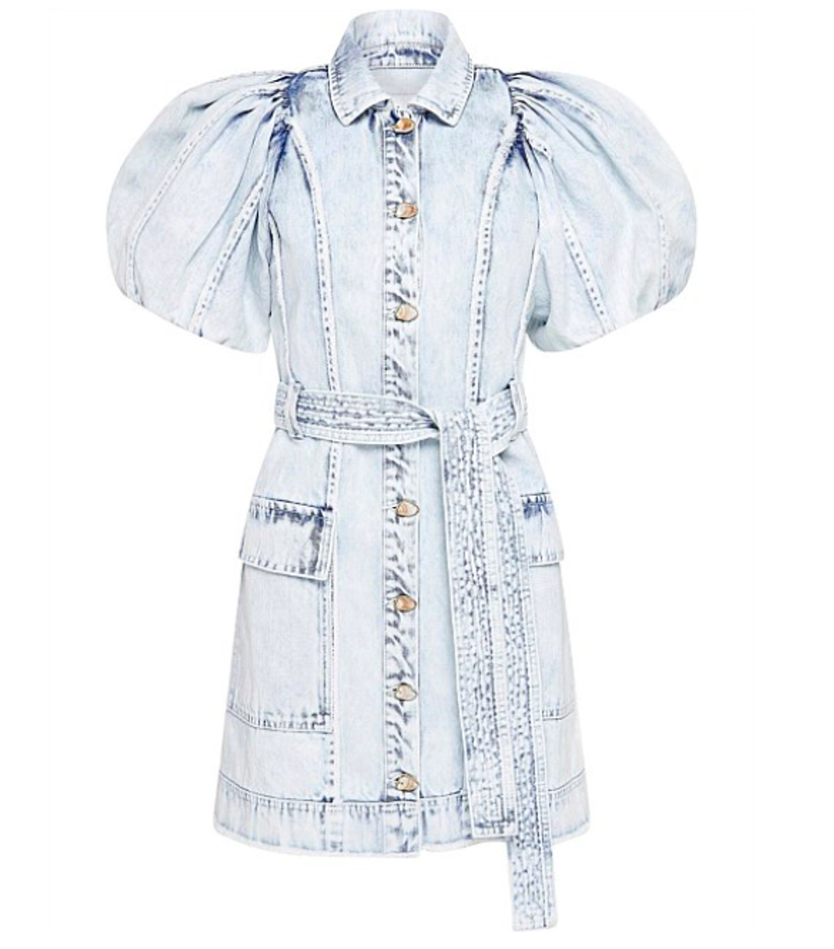 FRAMEWORKS DENIM PUFF SLEEVE DRESS - Image 1