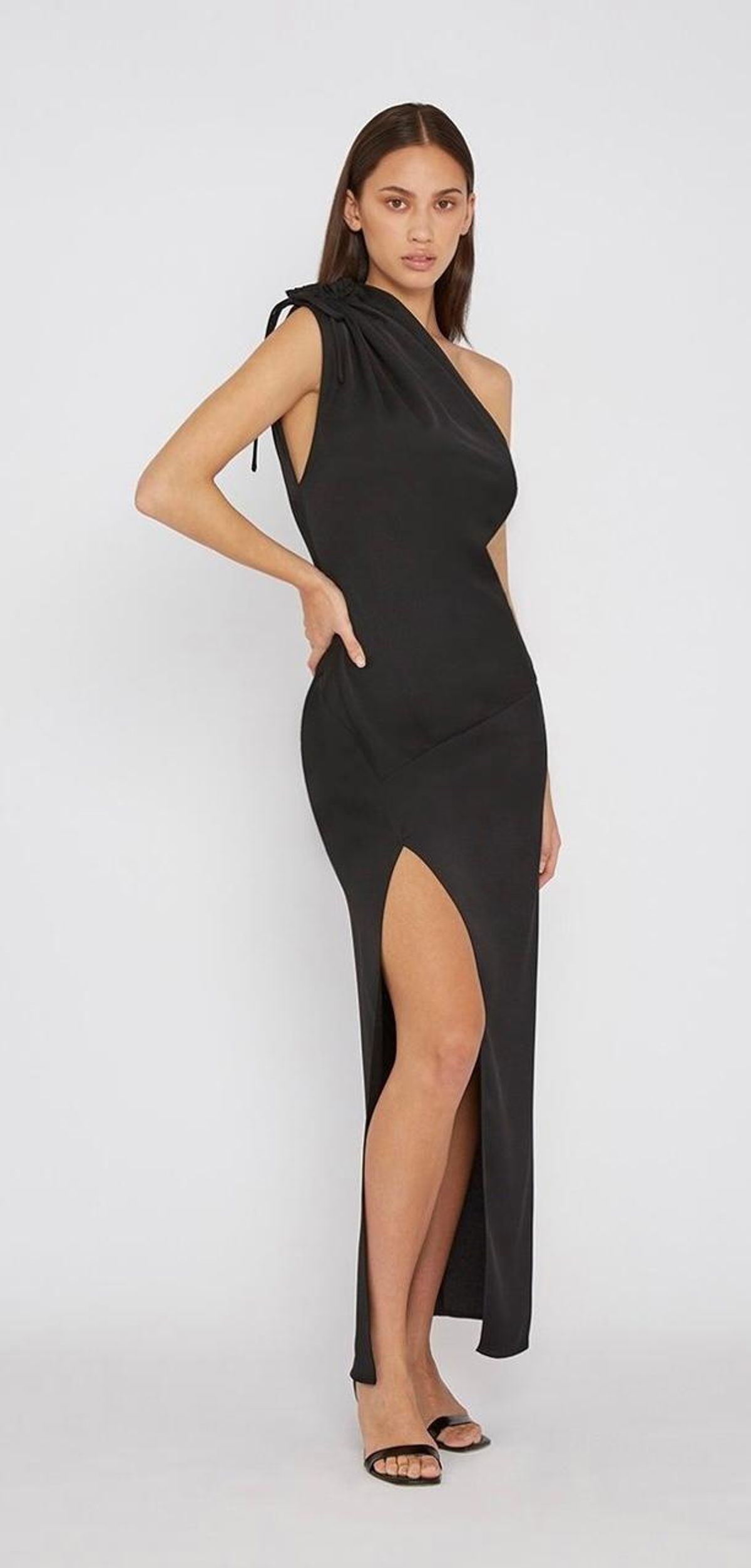 By Johnny One Shoulder Jasmine Dress Black Size 6 - Image 1