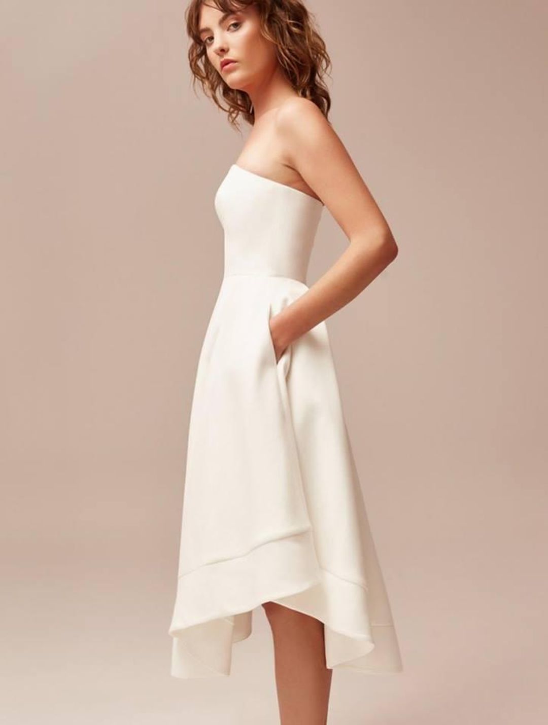 C/MEO Collective Making Waves Dress Ivory Size 6 for rent on The Volte - main image