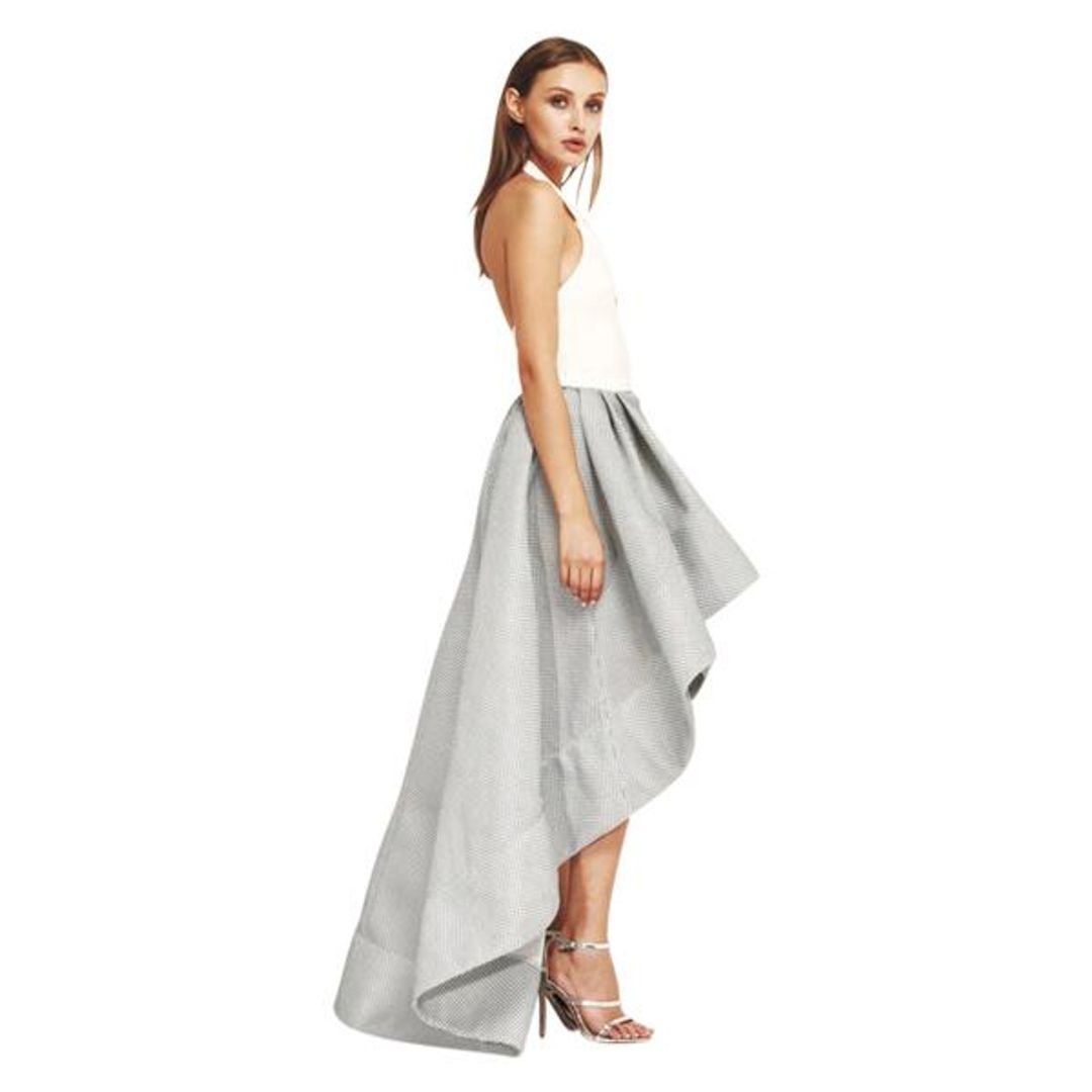 Bronx & Banco Luna Gown Grey/White Size 6 for rent on The Volte - main image