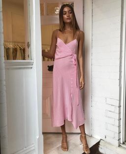 Bec & Bridge Love Sensation Wrap Dress Pink Size 12 for rent on The Volte - image 1