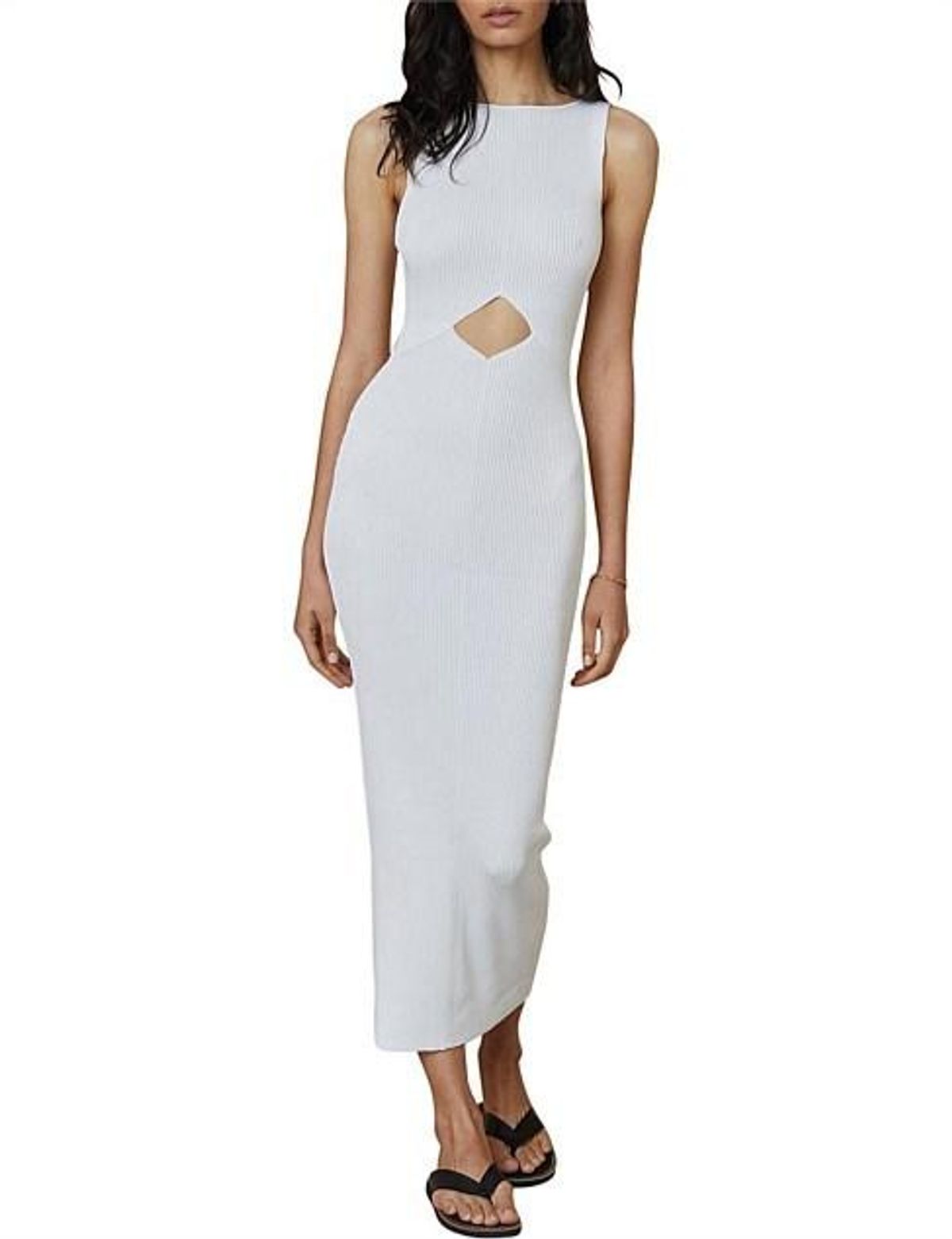 Bec & Bridge Versailles Sleeveless Knit Midi Dress White Size 8 - Image 4