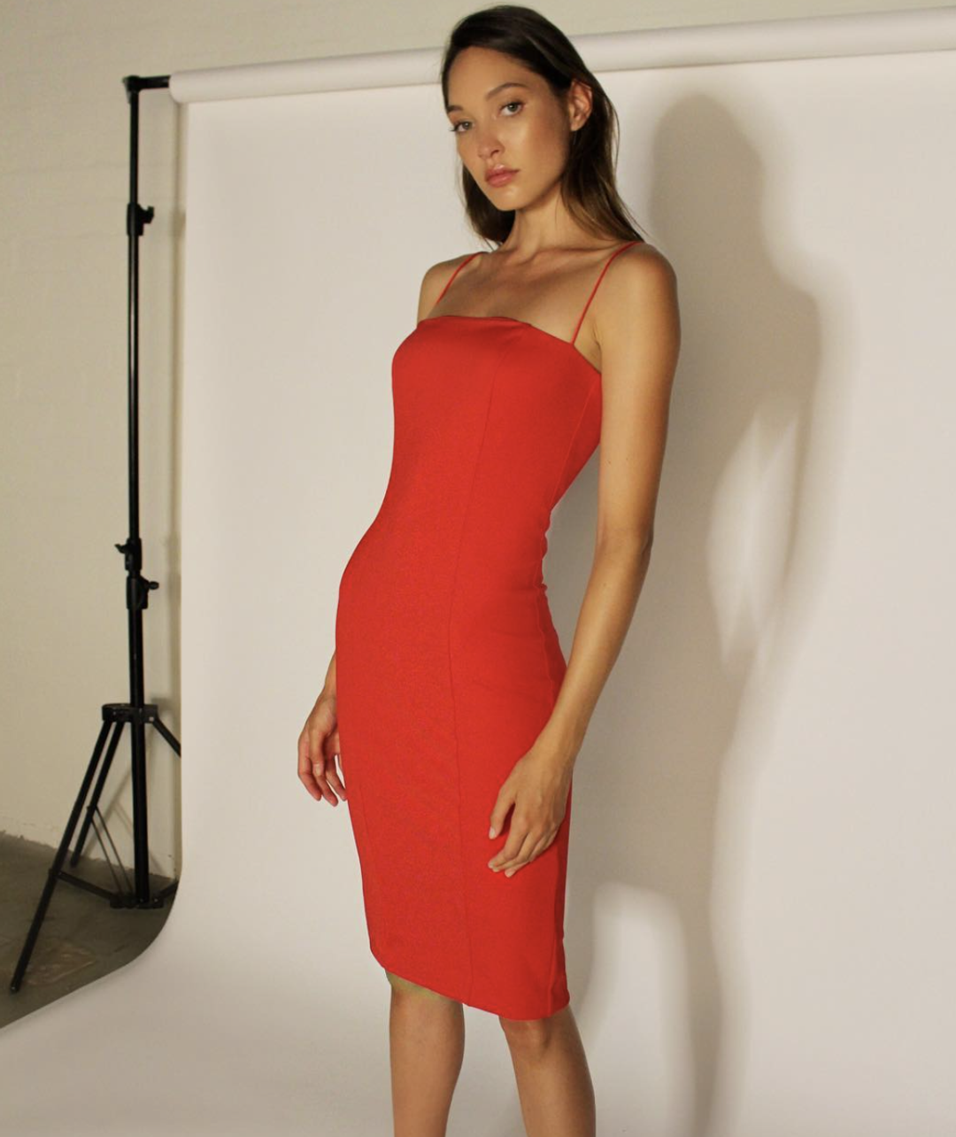 Misha Sophie Midi Dress Red Size 10 for rent on The Volte - main image