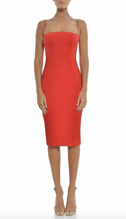 Misha Sophie Midi Dress Red Size 6 for rent on The Volte - image 1