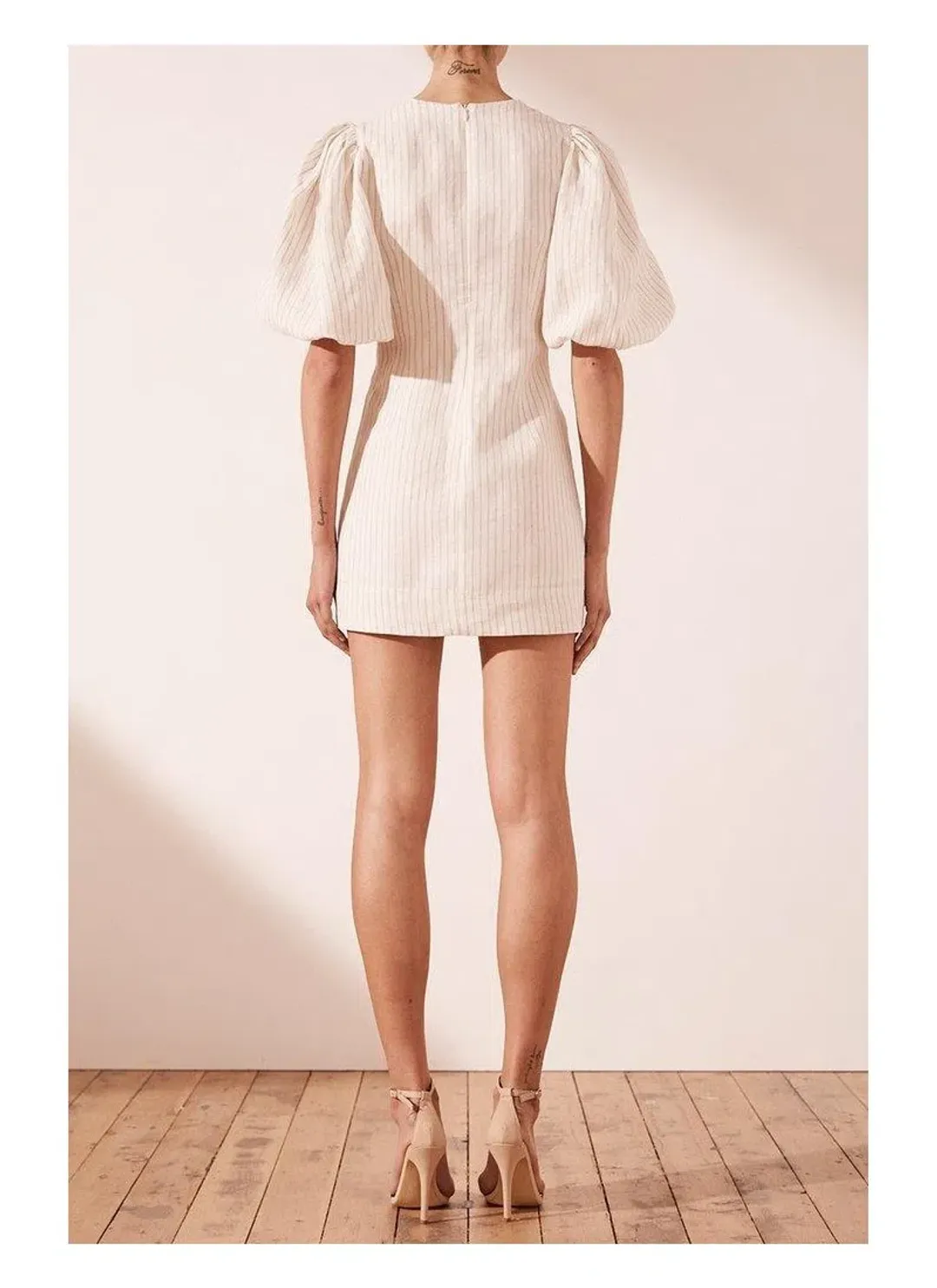 Shona Joy Isadora Linen Safari Mini Dress Cream Print Size 6 for rent on The Volte - main image