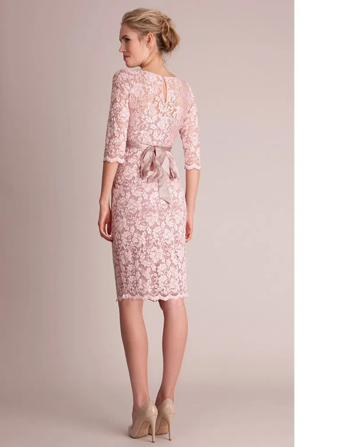 Seraphine Lace Maternity Cocktail Dress Blush Size 14 - Image 2