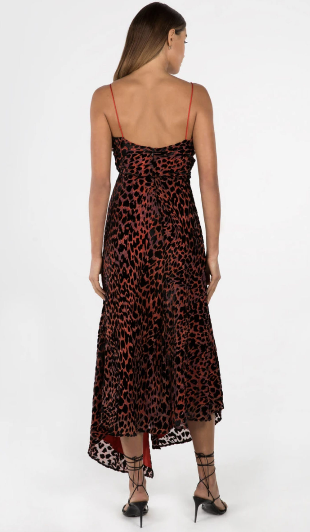 Misha Harpa Dress Red Leopard Size 8 for rent on The Volte - main image