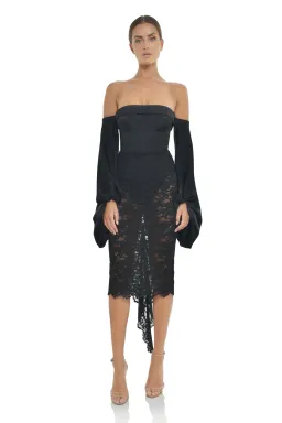 Misha Cleo Midi Dress Black Size 8 for rent on The Volte - image 1