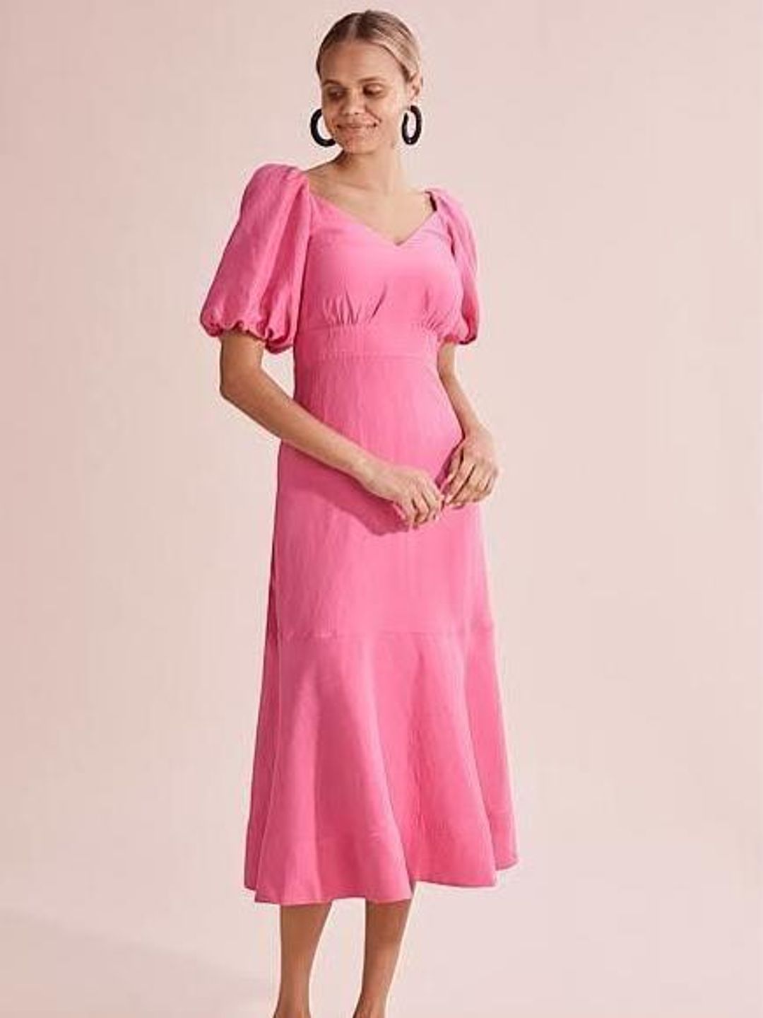 Country Road Full Sleeve Midi Dress Pink Size 8 for rent on The Volte - main image