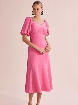 Country Road Full Sleeve Midi Dress Pink Size 8 for rent on The Volte - image 1