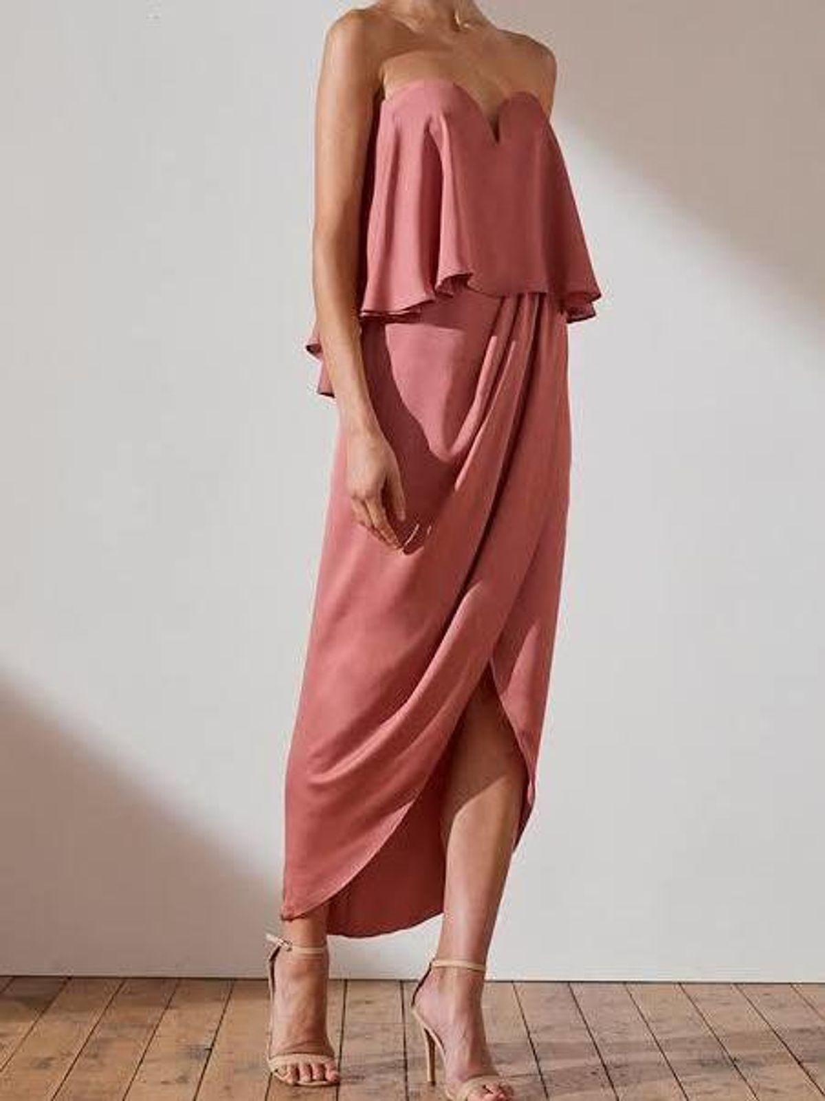 Shona Joy Imogen Luxe U Wire Frill Dress Rose Size 6 - Image 2