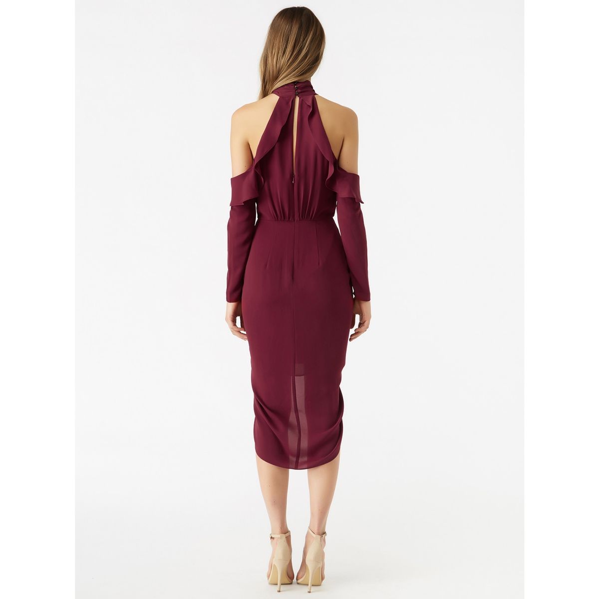 RODEO SHOW Genevieve Drape Dress - Wine - Image 3