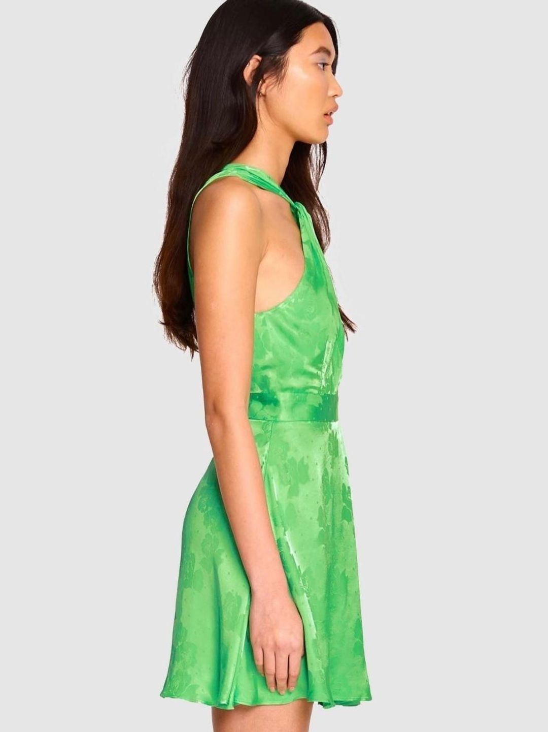 Alice McCall Memory Lane Satin Mini Dress Green Size 12 for rent on The Volte - main image