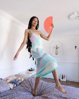 House of Sunny Good Vibrations Midi Dress Multi Size 8 for rent on The Volte - image 2