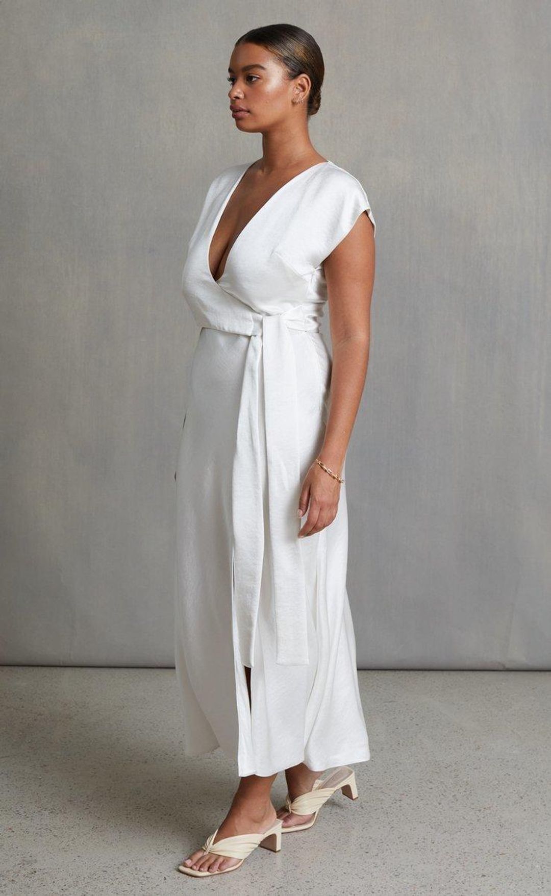 Bec & Bridge The Dreamer Wrap Dress Cream Size 10 for rent on The Volte - main image