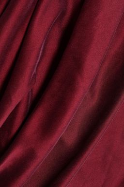 Zimmermann Ruched One Shoulder Washed Silk Mini Dress Burgundy Size 6 for rent on The Volte - image 4