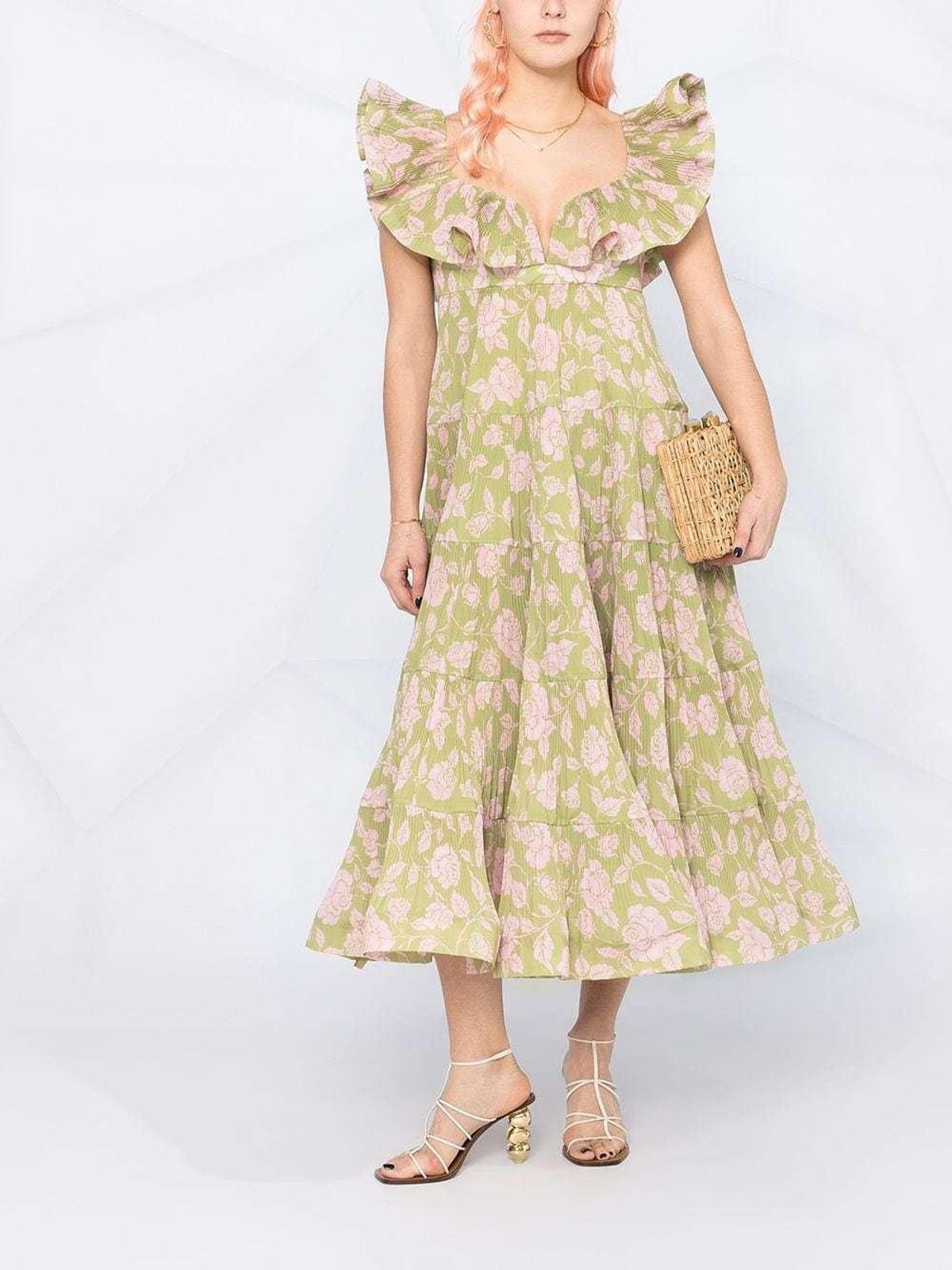 Zimmermann Lovestruck Pleated Floral Gown Print Size 1/Au 10 - Image 2